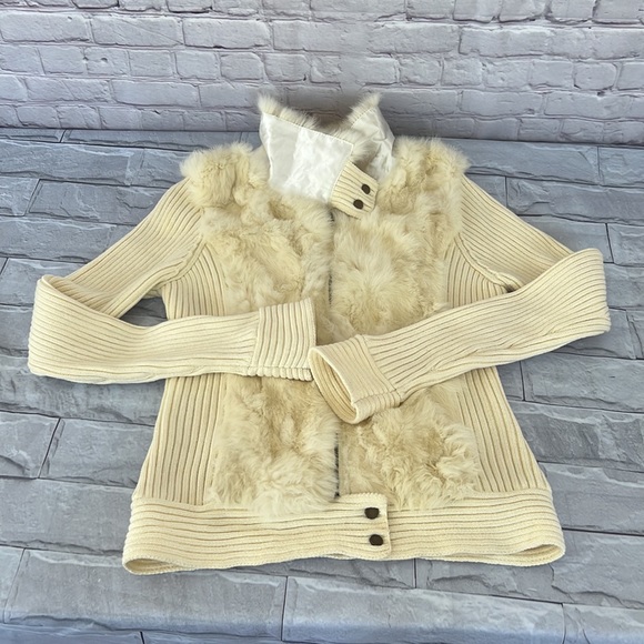 Romeo and Juliet couture rabbit trim knit pull over sweater size large - Picture 11 of 14